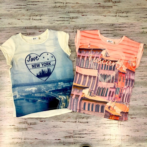 2/5$ Dex Girls T-Shirt Short Sleeve, Size L-XL - Picture 1 of 8